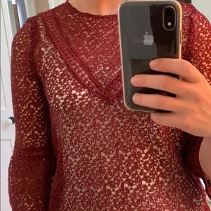 Red lace top